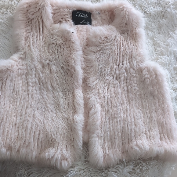 525 America Fluffy Faux Fur Vest - Soft Pink